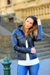 Marve - Hooded Women's Leather Jacket