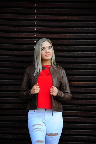 Akira Brown leather jacket