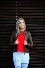 Akira Brown leather jacket