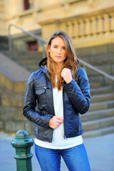 Marve - Hooded Women's Leather Jacket