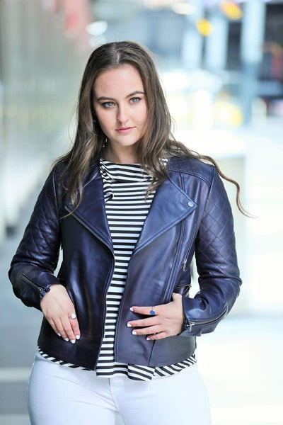 Sculpt's Classic Navy blue Leather Jacket