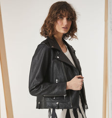 Minimalist Leather Biker Jacket