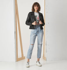 Minimalist Leather Biker Jacket