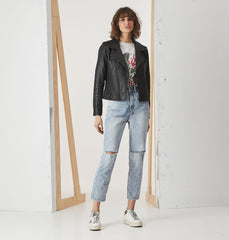 Minimalist Leather Biker Jacket
