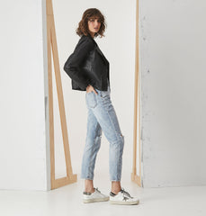Minimalist Leather Biker Jacket
