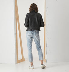 Minimalist Leather Biker Jacket