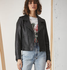 Minimalist Leather Biker Jacket