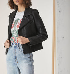 Minimalist Leather Biker Jacket