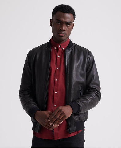 Leather Flight Bomber Jacket